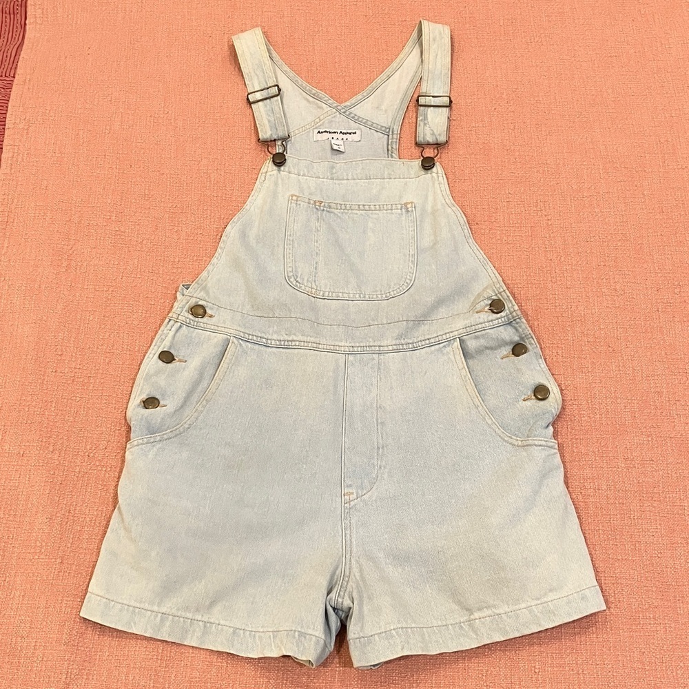 American Apparel med wm’s Light Blue Jean Shorts / jumper / overalls